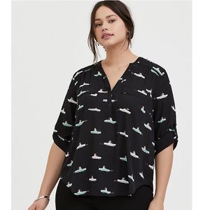 NWT Torrid black driving dogs blouse size 1X